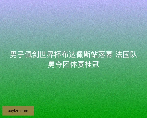 男子佩剑世界杯布达佩斯站落幕 法国队勇夺团体赛桂冠
